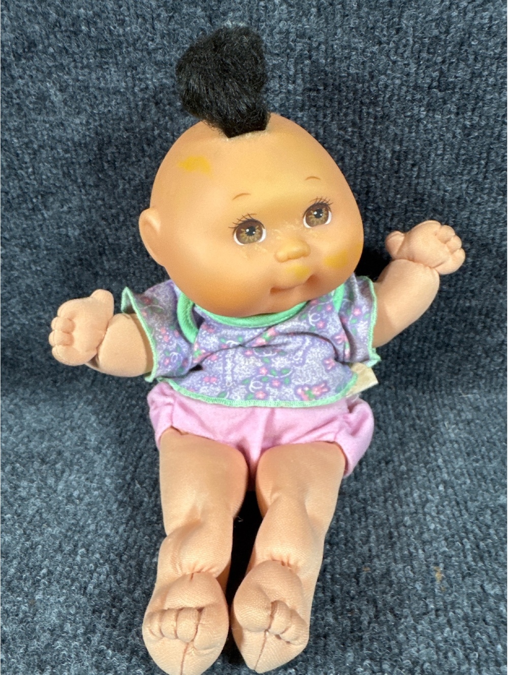 Mattel 1995 Cabbage Patch Kids Baby Doll Black Hair Brown Eyes Vintage Toy